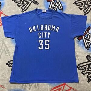 Oklahoma City Thunder 35 Kevin Durant Mens L Jersey T Shirt Okc Distressed